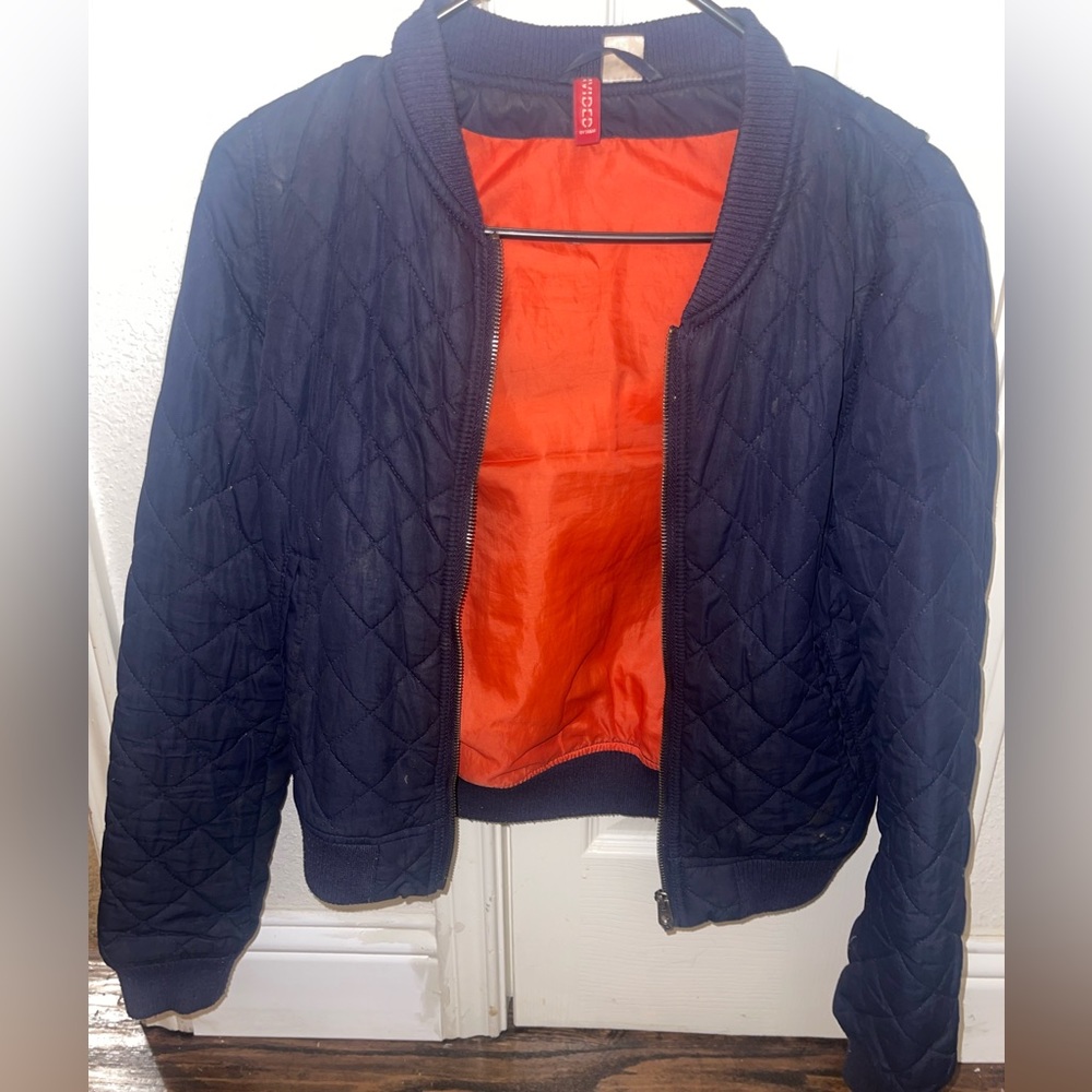 Navy blue bomber